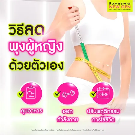 วิธีลดพุงผู้หญิงด้วยตัวเอง ภาพกราฟิกแนะนำ 3 แนวทางคุมอาหารออกกำลังกายและปรับพฤติกรรมเพื่อลดไขมันหน้าท้องเอวเอส