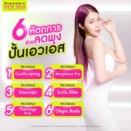 6 หัตถการช่วยลดพุง ปั้นเอวเอส ภาพกราฟิกแนะนำโปรแกรมสลายไขมันเฉพาะจุดเช่น CoolSculpting และ Emsculpt