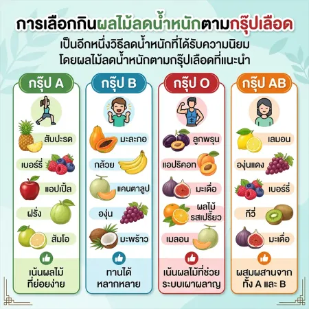 แนวทางการรับประทานผลไม้ให้เหมาะกับระบบย่อยอาหารตามกรุ๊ปเลือด