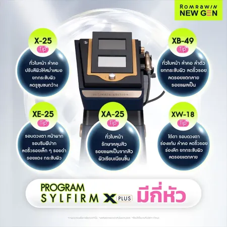Program Sylfirm X Plus มีกี่หัว ภาพเครื่องและหัวทิป 5 ชนิด X-25 XB-49 XE-25 XA-25 XW-18